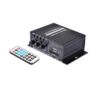 Tbest Mini Amplificatore di Audio HiFi Ricevitore Stereo a 2 20W + 20W con Telecomando per la Riproduzione di Schede SD USB FM MP3 AUX USB per la Casa Dell'auto (AK370 con telecomando)