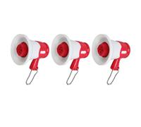 Tbest Mini Megafono Giocattolo, Pacchetto di Portachiavi da Altoparlanti 3, Sostegno di Ruolo Portatile per i Giochi Finti in Classe, 3 Canzoni Integrate, Funzione dell'amplificatore Vocale, (Rosso)