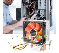 Tbest Mini PC CPU Cooler Singola Ventola Silenziosa 2 in Rame Computer Case Cooler Componenti per Computer Desktop e Periferiche