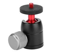 Tbest Mini Sfera in Lega di Alluminio MINA Montaggio 360 ° 1/4 3/8 Adattatore a Vite per la Spia DSLR Trippiede Light Flash Black 5cm 90G