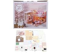 Tbest Miniature Dollhouse Kit con LED Light | Divertente progetto fai-da-te, Materiale sicuro, Facile da montare, Promuove la creatività, Ideale per l\'arredamento della