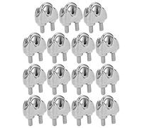 Tbest Morsetto per Clip per Cavo della Corda Filo, 15pcs 1/16 Pollice M2 in Acciaio Inossidabile a Sella per Bulloni per Tende da Sole Attrezzatura di Fitness
