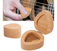 Tbest Musical Wooden Guitar Picks Case Holder Conteiner, Chitarra Picks Organizer Box Wood Grain