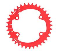 Tbest Narrow Wide Chainring 96mm BCD 32T 34T 36T 38T Bicicletta Singola Catena Anello Guardia Compatibile M6000 M7000 M8000 Mountain Bike (Rosso/Nero, Lega di Alluminio)