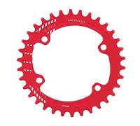 Tbest Narrow Wide Chainring 96mm BCD 32T 34T 36T 38T icletta Singola Catena Anello Guardia Compatibile M6000 M7000 M8000 Mountain (Rosso/Nero, Lega di Alluminio)(34T Rosso)