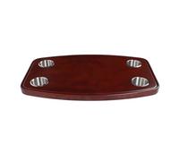 Tbest Pannello Desktop Rimovibile in Legno Tabella con 4 Porta in Acciaio Inossidabile per la Sporcizia Dell'acqua di Yacht Marittima Facile Pulire 23.62x14.96x1.18in