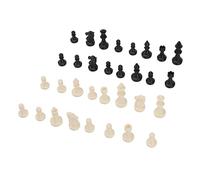 Tbest Pezzi degli Scacchi Pezzi degli Scacchi di Ricambio Mini Set di 32 Statuetta in Plastica 49mm Re Borsa da Trasporto Portatile Segnaposto con 2 Colori (Bianco)