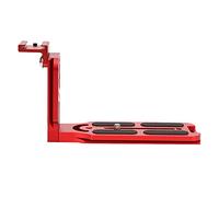 Tbest Piastra Universale in Metallo a Forma di L con Supporto per Slitta a Contatto Caldo per Fotocamera a Sfera Idraulica Durevole Superficie Anodizzata (rosso)