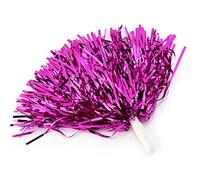 Tbest, Pompon per Cheerleading, 6/12 Pezzi, per Cheerleader, a Forma di Fiore Appeso, con Pellicola per Gruppo, esultanza, Sport, Party, Ballo, Accessorio utile, Rosa Rossa 12