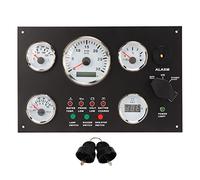 Tbest Quadro Strumenti per Barche, Quadro Strumenti Cruscotto Motore con Velocità Motore Livello Olio Pressione Display Temperatura Acqua Tensione con Retroilluminazione Rossa per Barche (24V)
