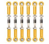 Tbest RC Pull Rod, 6 Pezzi servo Link Regolabili Tirante Tirante in Lega di Alluminio tiranteria Set di tiranti per RC Hobby Modello di Auto(Oro)