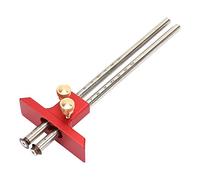 Tbest Righello per Tracciatore a Doppia Testa in Acciaio Inossidabile - Strumento per Carpenteria per la Lavorazione del Legno, Tracciatore per Legno Resistente Alla Ruggine con Scala Trasparente