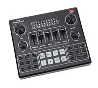Tbest Scheda Mixer Audio, Scheda Audio Live Scheda Mixer Stereo Bluetooth Professionale a Doppio Canale con Cambio Voce Effetto per Streaming Live