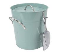 Tbest Secchiello per Ghiaccio Rotondo Galvanizzato con Coperchio | Design compatto, Comoda maniglia, Facile da trasportare, Ideale per le feste, Ottimo per le bevande