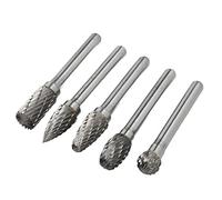 Tbest Set di 5 Lime per Frese in Carburo di Tungsteno a Doppio Taglio, Mm, Ad Alta Durezza, Resistenti All'usura, per Macchinari, Aeronautica, Automobile, Nave, Chimica, Artigianato, (ADEFG)