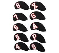 Tbest Set di Coperture per Testa in Ferro da in Neoprene da 10 Pezzi con Numeri 4 5 6 7 8 9 P S A X per Protezione e Identificazione della Testa della Mazza da (BLACK)