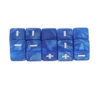 Tbest Set di Dadi per Operazioni Matematiche, 20 Pezzi, Dadi con Segno più Meno Inciso, 16 Mm, Giocattoli Educativi in plastica Premium per Giochi di Calcolo, Materiale Scolastico (BLUE)