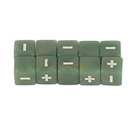 Tbest Set di Dadi per Operazioni Matematiche, 20 Pezzi, Dadi con Segno più Meno Inciso, 16 Mm, Giocattoli Educativi in plastica Premium per Giochi di Calcolo, Materiale Scolastico (verde chiaro)