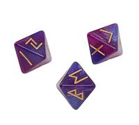 Tbest Set di Dadi Runici da 3 Pezzi Dadi Poliedrici da Divinazione a 8 Facce per l'astrologia, l'apprendimento, la Previsione, il Design Mistico delle Stelle, Acrilico Premium, Blu (#1)