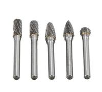 Tbest Set di Frese in Carburo di Tungsteno a Doppio Taglio 5 Pezzi 6x10mm per Macchinari Aeronautici, Automobili, Prodotti Chimici, Intaglio Artigianale (ACDFG)