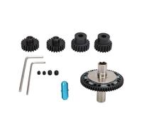 Tbest Set di Ingranaggi RC, 57T 0.8mod in Acciaio Temprato 20T 21T Set di Ingranaggi Motore Antisaltellamento per Auto RC ARRMA 1/10 1/8 4S (Azzurro)