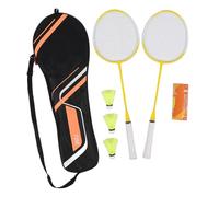 Tbest Set di Racchette da Badminton, Set da Badminton da 2 Giocatori con 3 Shuttlecocks Porta la Borsa per i Giochi per Il Cortile All'aperto (Yellow)