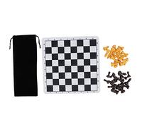 Tbest Set di Scacchi in Plastica 32 Pezzi degli Scacchi Gioco Internazionale Portatile da Viaggio Adatto per Feste Campeggio Intrattenimento Materiale PS Re da 1,89 Pollici (Marrone e Giallo)