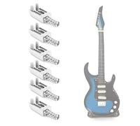 Tbest Set di Selle per Bridge a Vite di Chitarra Elettrica con Materiale in Lega di Zinco, Migliora il Tono e il Sostentamento per il a Ponte Fisso (SILVER)