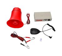 Tbest Sirena per Auto Universale, Lettore MP3 da 130 DB, con Registrazione Microfono e Lettore di Schede, AMP 12 V-24 V 25 W per Suoni di Avviso Personalizzabili