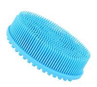 Tbest Spazzola massaggiante in silicone per pelli secche, con setole morbide in silicone, per una sensazione tattile confortevole e (blu)