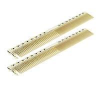 Tbest Strumento di Stile Professionale del Taglio di Capelli in Acciaio Inossidabile per Pettine per Acconciatura, Nero/Argento, 2 Pezzi, Ideale per un Parrucchiere/Uso Domestico (GOLD)