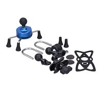 Tbest Supporto per Manubrio Universale a Forma di X Design Caricato a Molla con Tappi in Gomma per Moto Pixel IOS Dispositivi in Plastica in Metallo (A (blu))