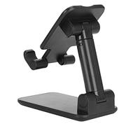 Tbest Supporto per Telefono Pieghevole Regolabile per Tablet per Telefono Cellulare Staffa da Tavolo Portatile Leggera Design Ergonomico con Accesso Alla Porta di Ricarica (BLACK)
