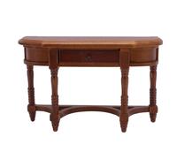 Tbest Tavolino a metà Rotonda delle Bambole, 1:12 Scala Ad Alta Simulazione Mobili in Miniatura Realistica con Cassetto per la Vita delle Bambole, Artigianato Squisito, Alto Realismo, Unico
