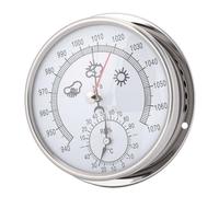 Tbest Termometro da Parete 3 in 1 per Tutte Le Stagioni, Igrometro da 5,2 Pollici Termometro Barometro Stazione Meteorologica Portatile in Acciaio Inossidabile per Ingresso Giardino