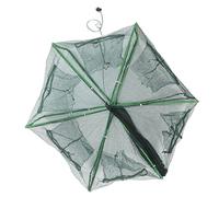 Tbest Trappola per Esche da Pesca Pieghevole 70x27cm Rete per Gamberetti Automatica Telaio in Acciaio Inossidabile Trappola per Pesci Granchio Portatile per Acqua Dolce Salata (60#)