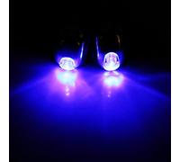 Tbest Ugello di Spruzzo per Cofano del Veicolo da 2 Pezzi 12V con Luci a LED Rosso Blu Bianco Ambra Sette Colori Universale Fit Resistente Guscio in Plastica ABS (BLUE)