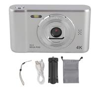 Tbest Viaggio Compatto della Fotocamera Digitale con Lenti HD da 50 MP Autofocus Schermo TFT da 2,4 Pollici per Vlog Fotografia ABS Materiale (SILVER)