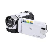 Tbest Videocamera da Viaggio, Videocamera Schermo a Colori da 2,4 Pollici Zoom Digitale 1080P 16X per Registrare la Crescita dei Viaggi (WHITE)