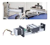 Tbest Vite Lineare Guida 200mm Corsa Tavola Scorrevole CNC con Motore | Vite 1605, design ad albero singolo, costruzione in lega di alluminio, per macchinari di automazione industriale