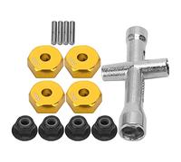 Tbest Wheel Hex Adapter, 12mm Size, 5mm Thickness (GOLD)
