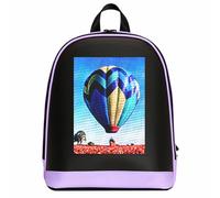 Tbest Zaino a LED, Fashion BT App Control High Clear Display Fai da Te Smart Screen Backpack per Viaggi All'aperto (Purple)