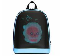 Tbest Zaino a LED, Fashion BT App Control High Clear Display Fai da Te Smart Screen Backpack per Viaggi All'aperto (Blue)