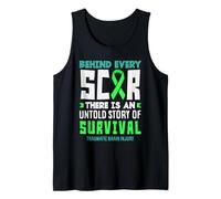 TBI Awareness Nastro Verde Lesioni Cerebrali Dietro Ogni Cicatrice Canotta