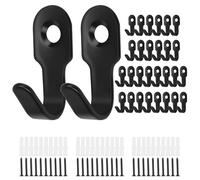 Tbintul 30 Pezzi Ganci Appendiabiti da Parete a Vite,Acciaio Inossidabile Neri Ganci Appendiabiti Attaccapanni da Muro per Camera da Letto per Portachiavi, Camera da Letto e Cucina