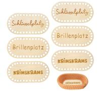 Tbintul 6 Pezzi Basi in Legno per Cestini all'Uncinetto, Basi per Cestini all'Uncinetto, Basi in Legno per l'uncinetto, Set Basi in Legno per Intreccio di Cestini Fai da Te all'Uncinetto(10cm x 20cm)