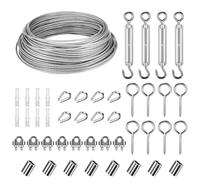 Tbintul Cavo Acciaio 50M,2mm Set Di Sospensione Per Cavi In Acciaio Inossidabile,Cavetto in Acciaio Inossidabile,per Filo Stendibiancheria per Esterno