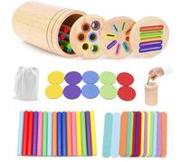 Tbintul Giochi Bambini 1 2 3 Anni, 3 in 1 Giochi Montessori 1 2 3 4 Anni, Jeux de Tri Montessori, Legno Colori per Bambini 1 2 3 Anni, Jeu Educatif avec Sac de Rangement, Cadeau Enfant Fille Garcon