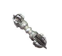 Tbkoly Argento sterling buddista dorato sei sillabe mantra vajra Vajra Pestle,Archaize collezione bronzo antico nepalese attrezzo Vajra