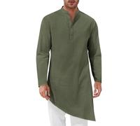 TBloevwlh Abbigliamento da uomo, costume da padre, camicia da notte bianca lunga, tasca laterale Abaya, foto islam, costume arabo, costume da carnevale Kaaba, camicia da notte da uomo, cotone, L03